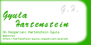 gyula hartenstein business card